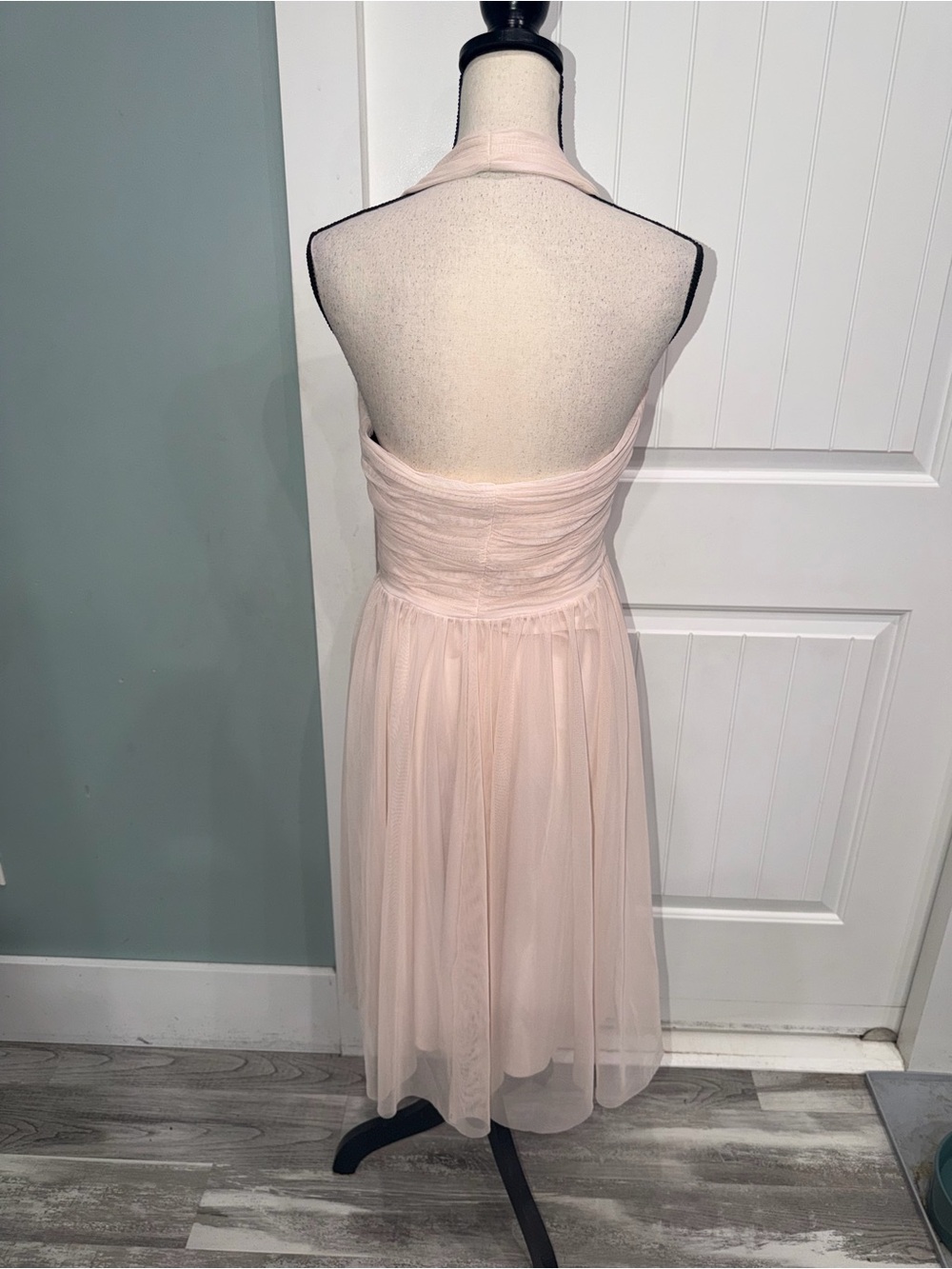 Calvin Klein ivory beige tulle halter neck fit and flare dress size 8 NWT - Picture 5 of 8